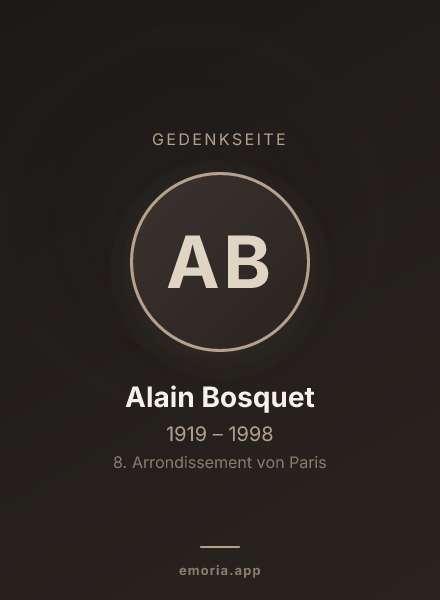 Gedenkportrait von Alain Bosquet