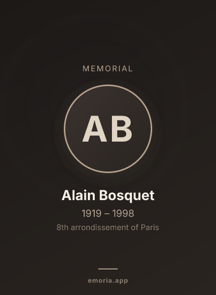 Memorial portrait of Alain Bosquet