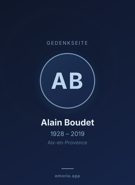 Gedenkportrait von Alain Boudet