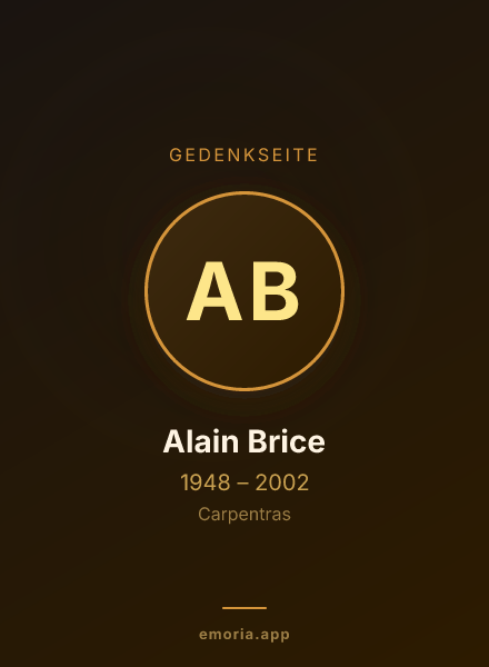 Gedenkportrait von Alain Brice