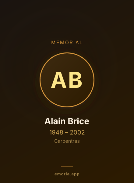 Memorial portrait of Alain Brice