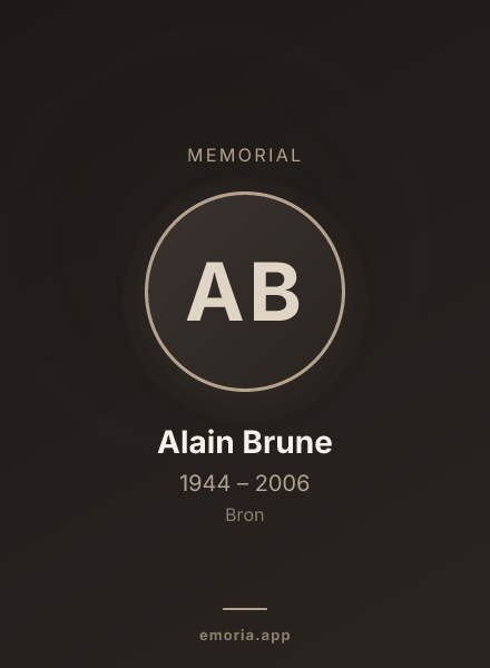 Memorial portrait of Alain Brune