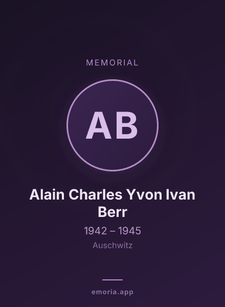 Memorial portrait of Alain Charles Yvon Ivan Berr