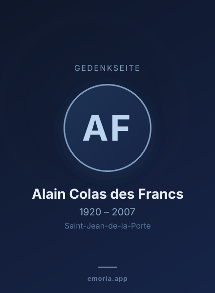 Gedenkportrait von Alain Colas des Francs