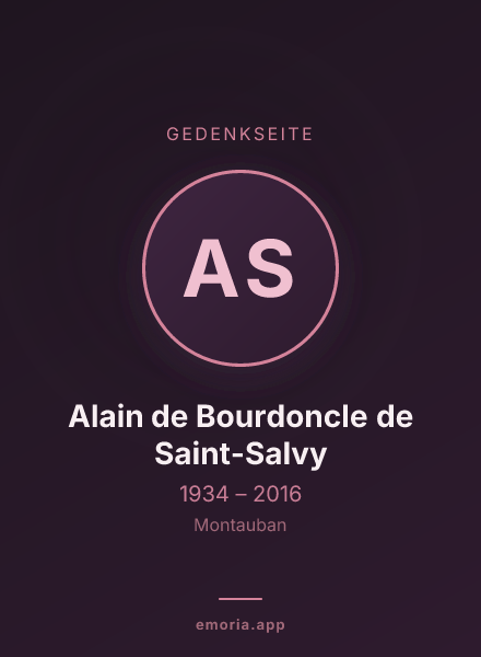 Gedenkportrait von Alain de Bourdoncle de Saint-Salvy