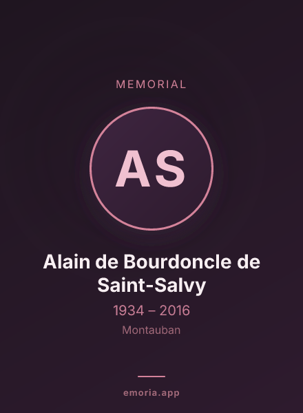 Memorial portrait of Alain de Bourdoncle de Saint-Salvy