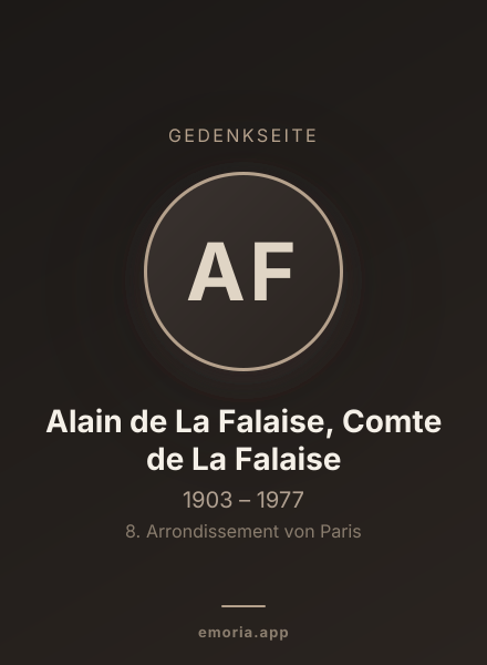Gedenkportrait von Alain de La Falaise, Comte de La Falaise