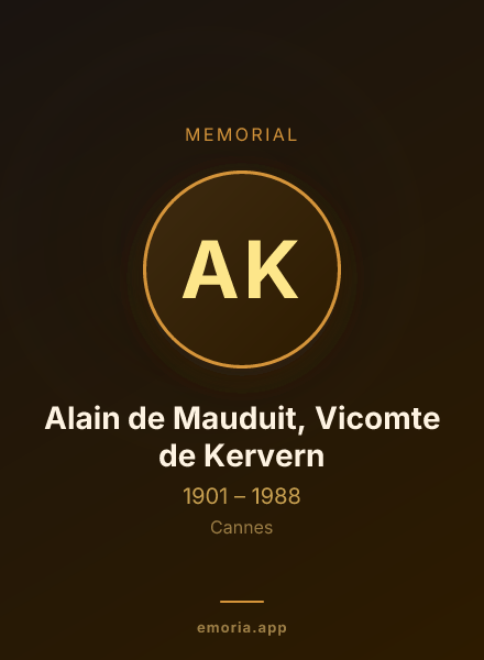 Memorial portrait of Alain de Mauduit, Vicomte de Kervern