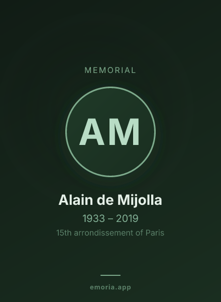Memorial portrait of Alain de Mijolla