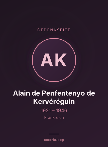 Gedenkportrait von Alain de Penfentenyo de Kervéréguin