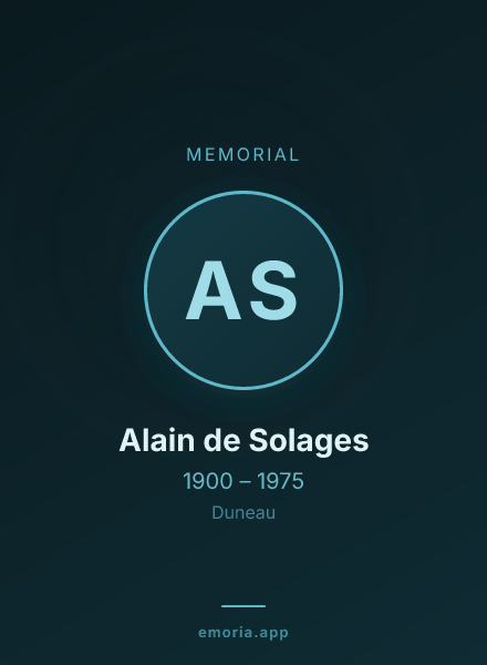 Memorial portrait of Alain de Solages