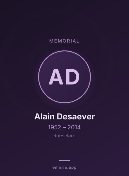 Memorial portrait of Alain Desaever