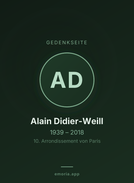 Gedenkportrait von Alain Didier-Weill