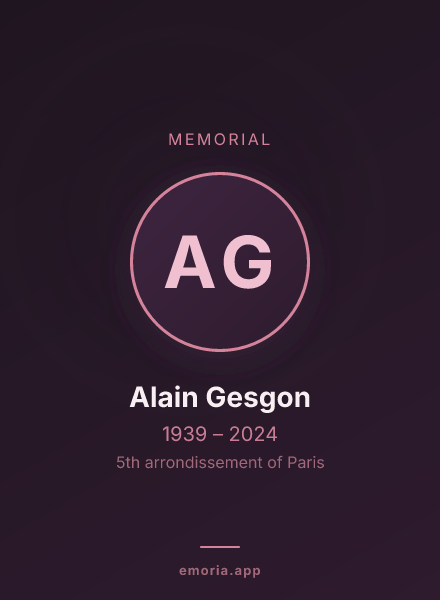 Memorial portrait of Alain Gesgon