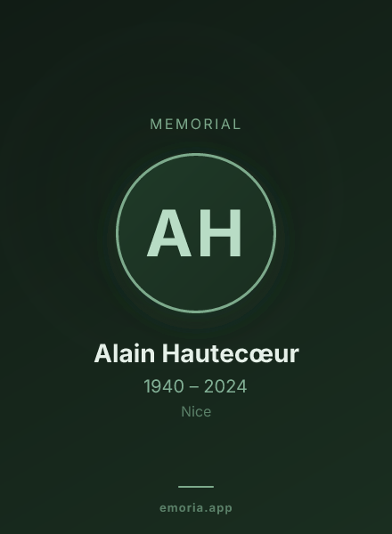 Memorial portrait of Alain Hautecœur