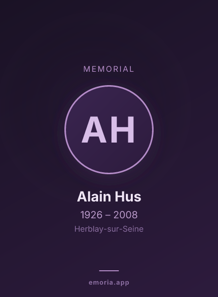 Memorial portrait of Alain Hus