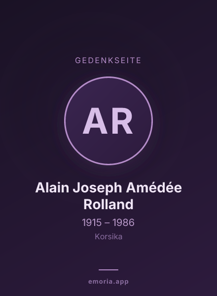 Gedenkportrait von Alain Joseph Amédée Rolland