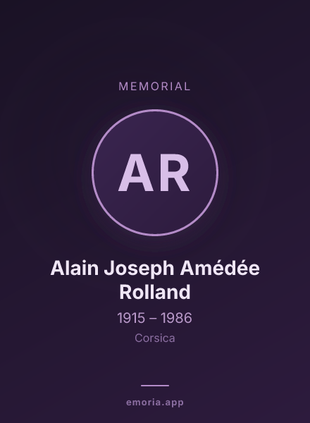 Memorial portrait of Alain Joseph Amédée Rolland