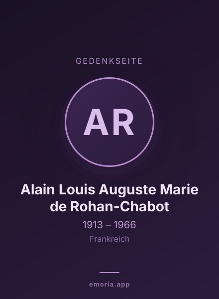 Gedenkportrait von Alain Louis Auguste Marie de Rohan-Chabot