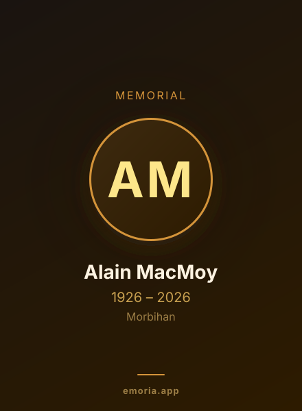 Memorial portrait of Alain MacMoy