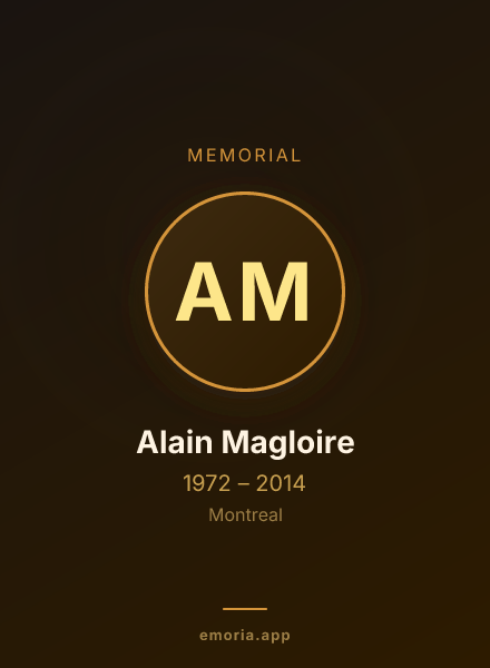 Memorial portrait of Alain Magloire