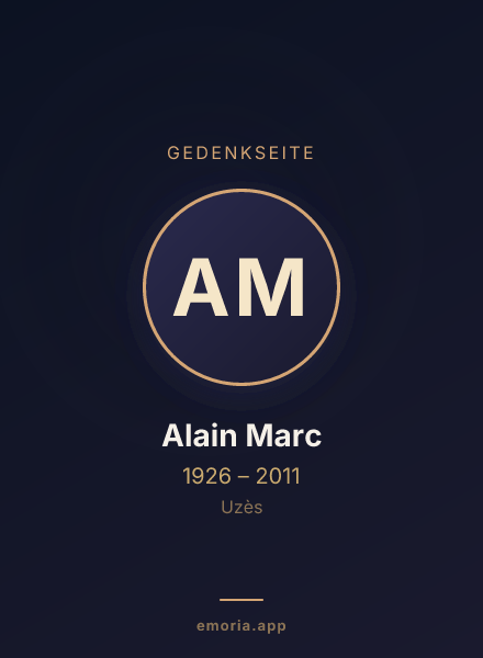 Gedenkportrait von Alain Marc