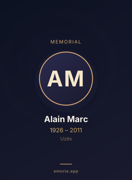 Memorial portrait of Alain Marc