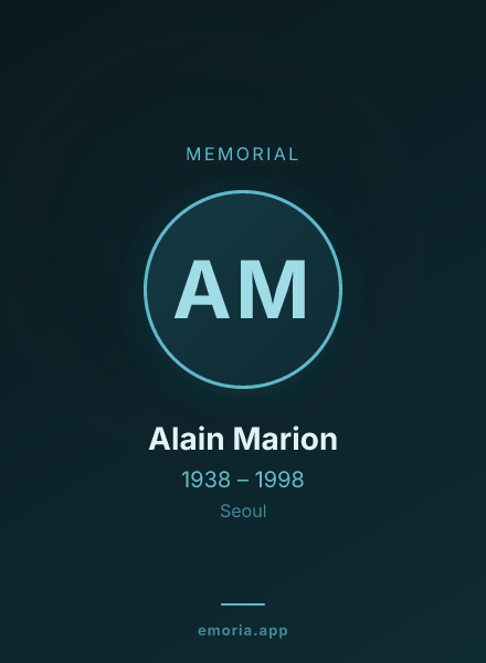 Memorial portrait of Alain Marion