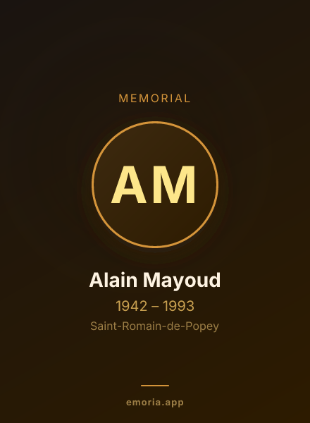 Memorial portrait of Alain Mayoud