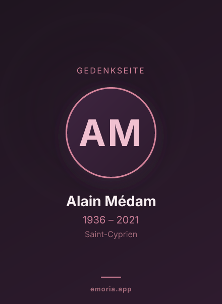 Gedenkportrait von Alain Médam
