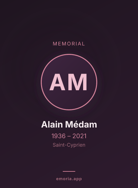 Memorial portrait of Alain Médam
