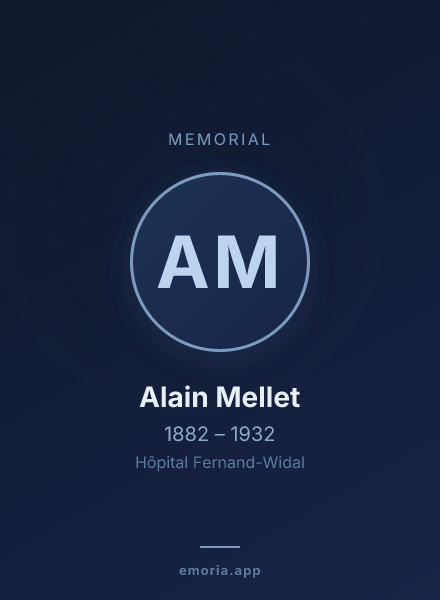 Memorial portrait of Alain Mellet