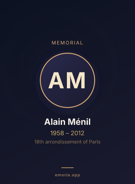 Memorial portrait of Alain Ménil