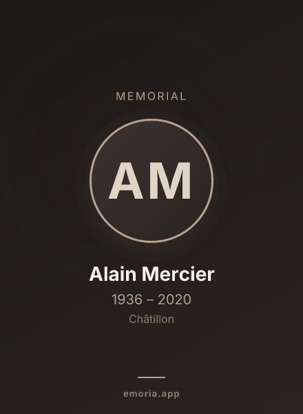 Memorial portrait of Alain Mercier