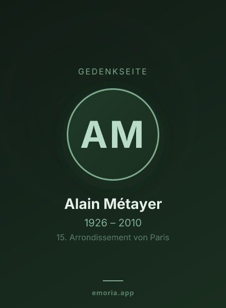 Gedenkportrait von Alain Métayer