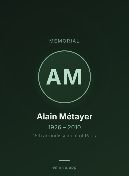 Memorial portrait of Alain Métayer