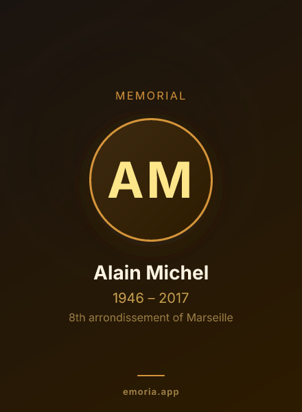 Memorial portrait of Alain Michel