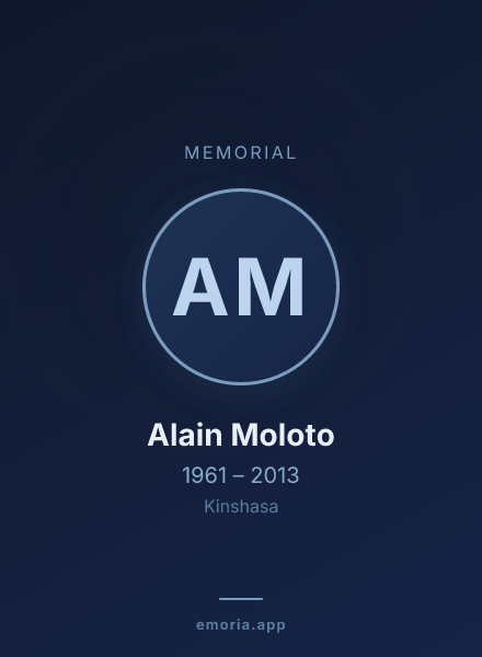Memorial portrait of Alain Moloto