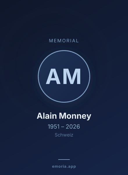 Memorial portrait of Alain Monney