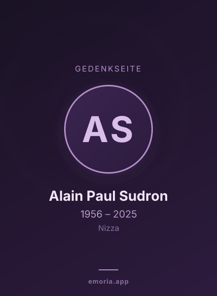 Gedenkportrait von Alain Paul Sudron