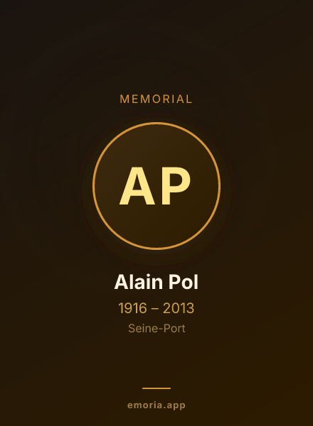 Memorial portrait of Alain Pol