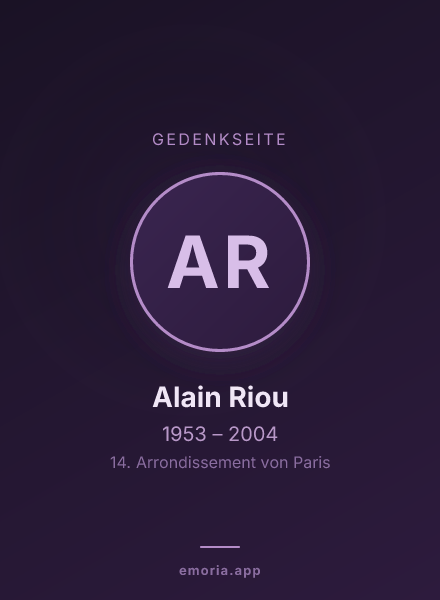 Gedenkportrait von Alain Riou