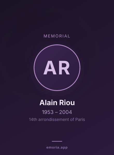 Memorial portrait of Alain Riou
