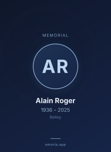 Memorial portrait of Alain Roger