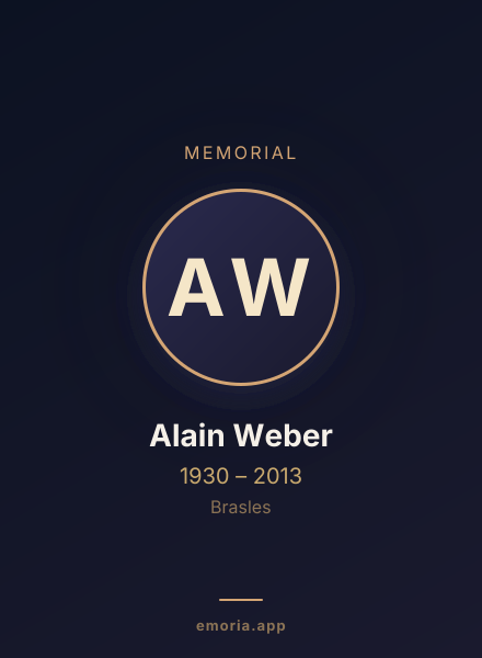 Memorial portrait of Alain Weber
