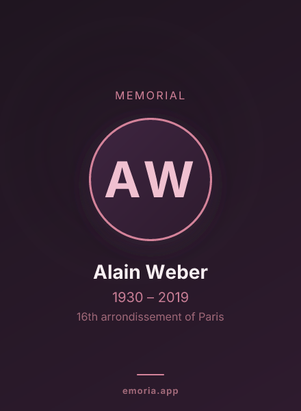 Memorial portrait of Alain Weber