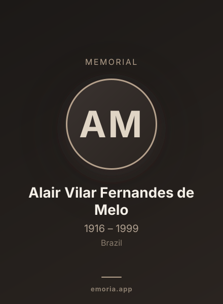 Memorial portrait of Alair Vilar Fernandes de Melo