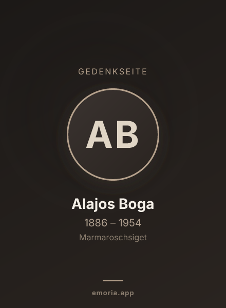 Gedenkportrait von Alajos Boga