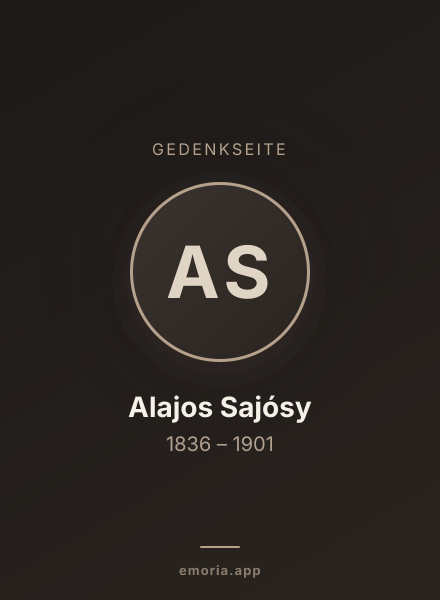 Gedenkportrait von Alajos Sajósy