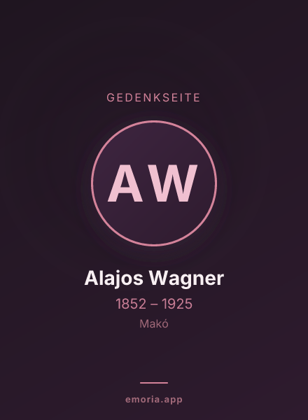 Gedenkportrait von Alajos Wagner